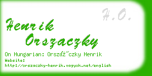 henrik orszaczky business card